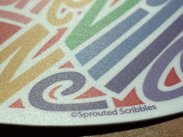 Sprouted Scribbles - Asheville Sticker | Rainbow Heart | Waterproof Vinyl Decal: WATER BOTTLE or LAPTOP