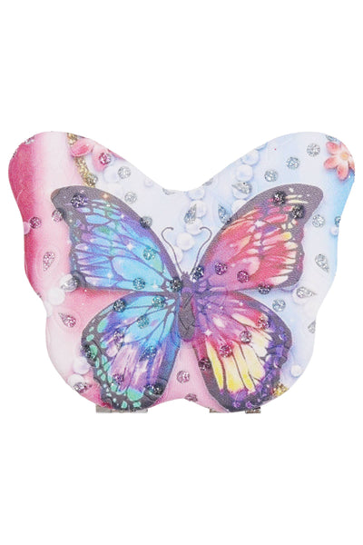Cap Zone - Butterfly Floral Cosmetic Compact Mirror