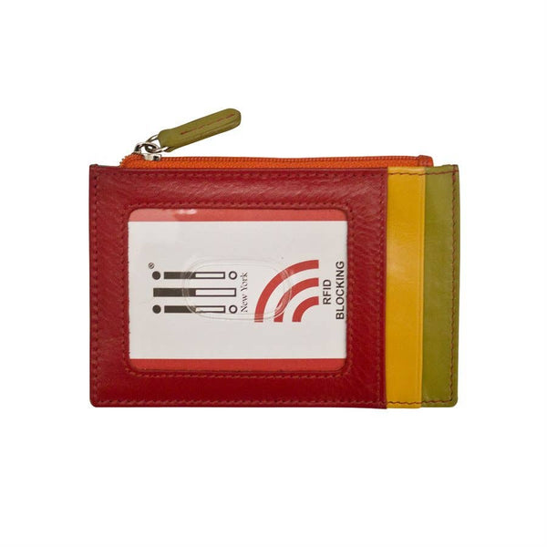 ili New York - 7416 Leather CC-ID Holder with Zip Pocket