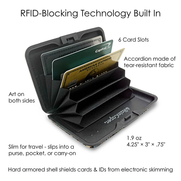 RainCaper - William Morris Strawberry Thief RFID Hard Travel Wallet