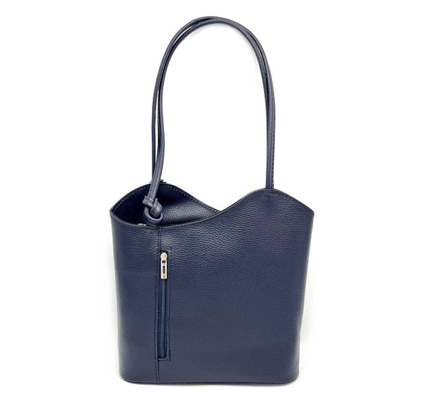 Suie Valentini srl - Genuine leather Backpack/shoulder bag, Made in Italy, art. 112140: Grey1