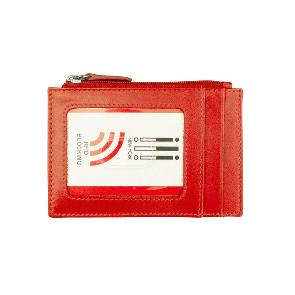 ili New York - 7416 Leather CC-ID Holder with Zip Pocket