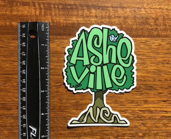 Sprouted Scribbles - Asheville Sticker | Tree | Waterproof Vinyl Decal