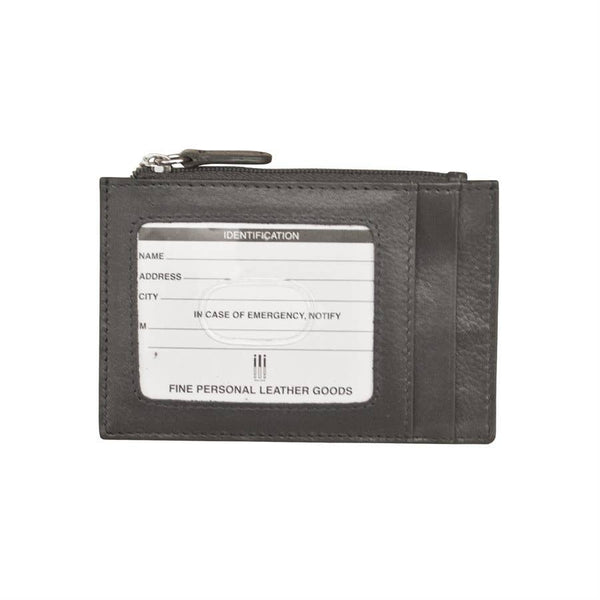 ili New York - 7416 Leather CC-ID Holder with Zip Pocket