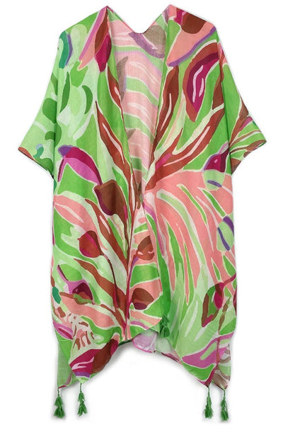 Hana - Floral Print Tassel Kimono