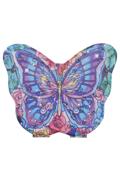 Cap Zone - Butterfly Floral Cosmetic Compact Mirror