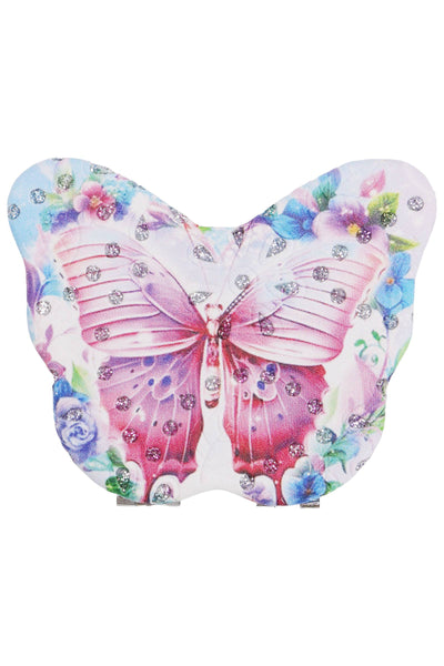 Cap Zone - Butterfly Floral Cosmetic Compact Mirror