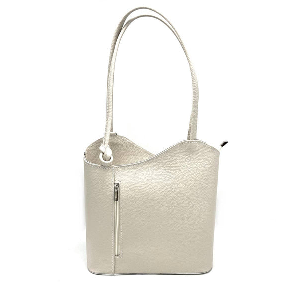 Suie Valentini srl - Genuine leather Backpack/shoulder bag, Made in Italy, art. 112140: Grey1