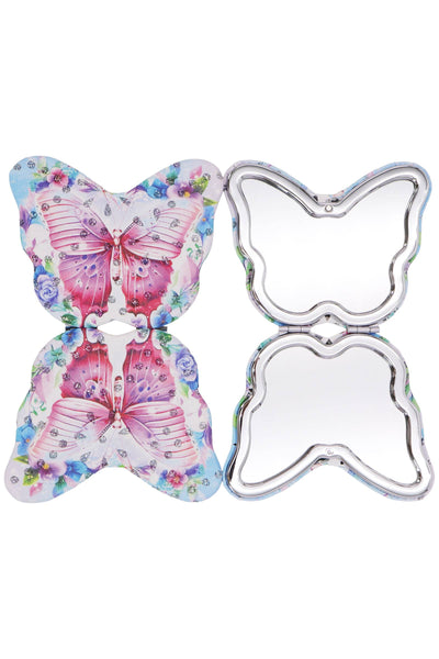 Cap Zone - Butterfly Floral Cosmetic Compact Mirror