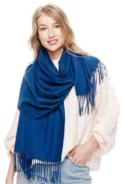 Hana - Soft Cashmere Solid Color Scarf: Turquoise