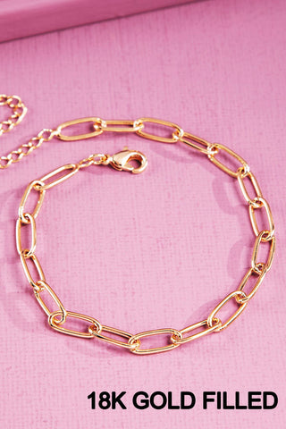 Urbanista - 18K Gold Filled Paperclip Chain Bracelet