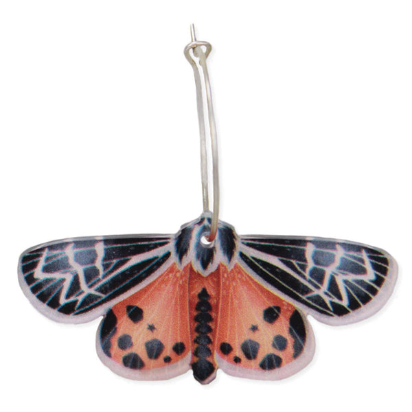 ZAD - Orange Black Lunar Moth Hoop Earrings