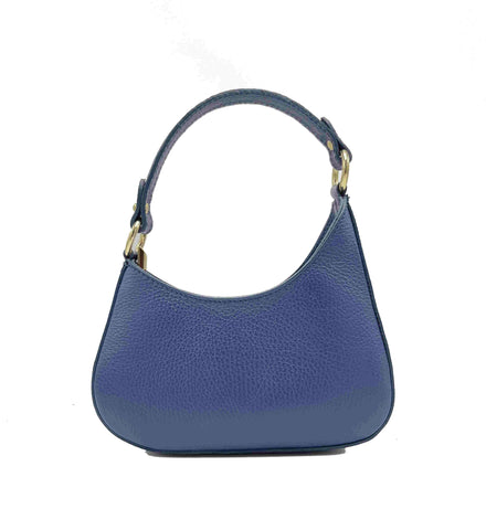 Suie Valentini srl - Genuine leather shoulder mini bag, made in Italy, art.112423: Dark Blue