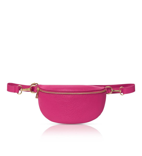 MONTTE DI JINNE - Italian Genuine Leather Crossbody Bum Bag-Small