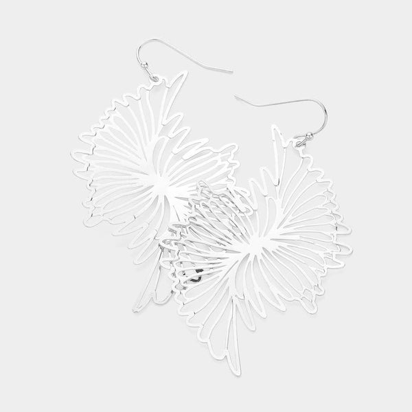 Sensibling Corp. - Brass Metal Filigree Abstract Dangle Earrings