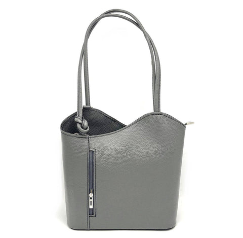 Suie Valentini srl - Genuine leather Backpack/shoulder bag, Made in Italy, art. 112140: Grey1