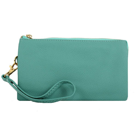 MiMi Wholesale - 7013 Monogrammable Three Compartments Crossbody Bag: Jade