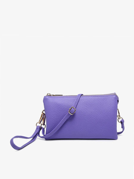 Jen & Co. - M013 Riley Monogrammable 3 Compartment Crossbody/Wristlet