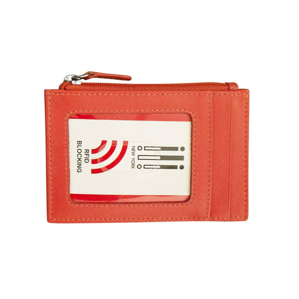 ili New York - 7416 Leather CC-ID Holder with Zip Pocket