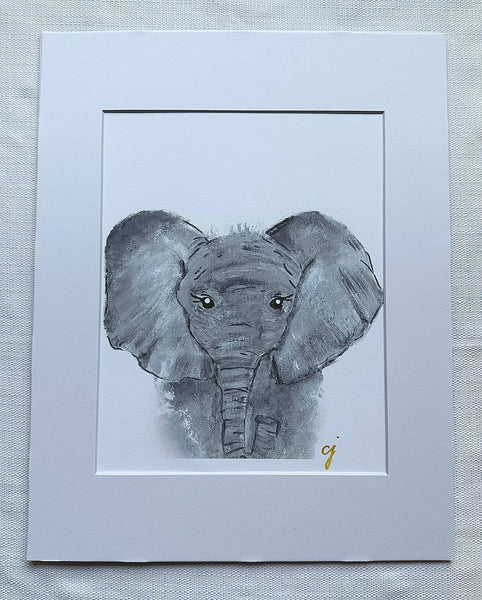 claire jordan - Heirloom Elephant Nursery Art Print