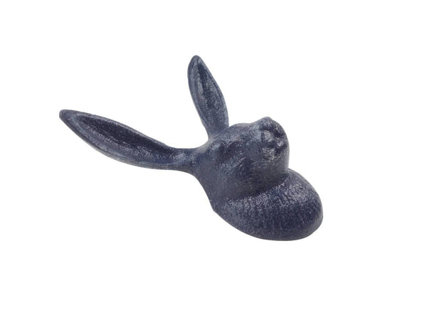 Hampton Ironworks - Rustic Dark Blue Cast Iron Decorative Rabbit Hook 5"