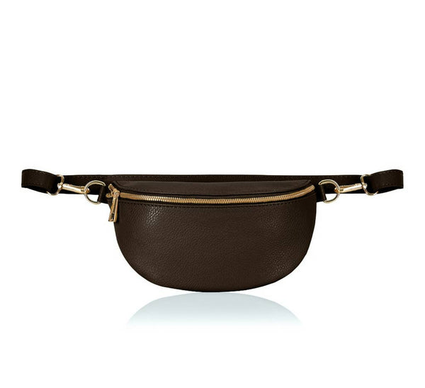 MONTTE DI JINNE - Italian Genuine Leather Crossbody Bum Bag-Small
