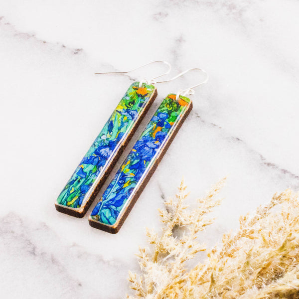 No Man's Land - Blue Iris Bar Earrings