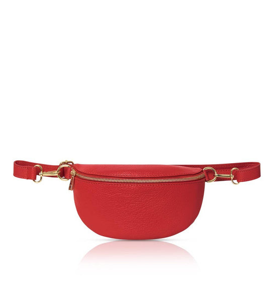 MONTTE DI JINNE - Italian Genuine Leather Crossbody Bum Bag-Small