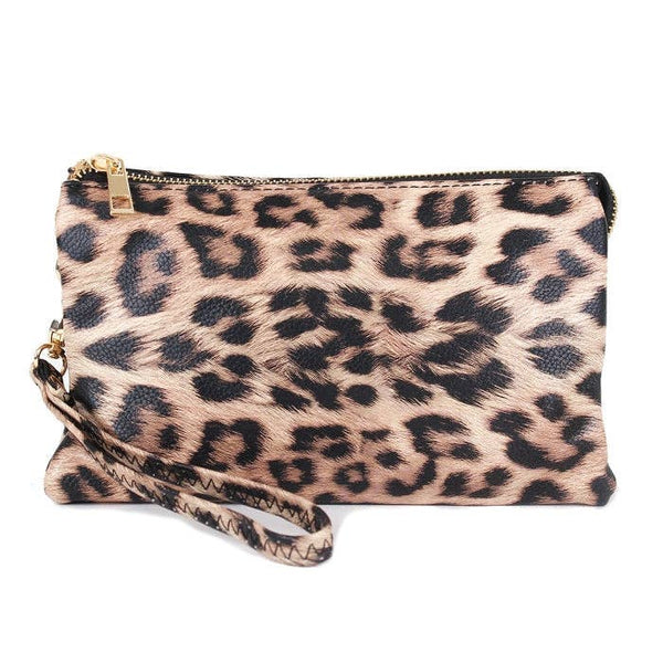 MiMi Wholesale - 7013 Monogrammable Three Compartments Crossbody Bag: Leopard