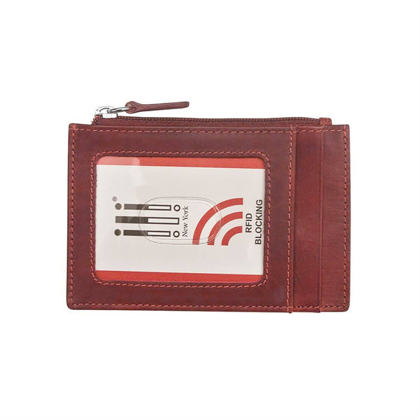ili New York - 7416 Leather CC-ID Holder with Zip Pocket