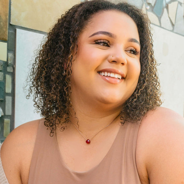 SoulKu - Crimson Red Crystal Soul Shine Necklace for Strength