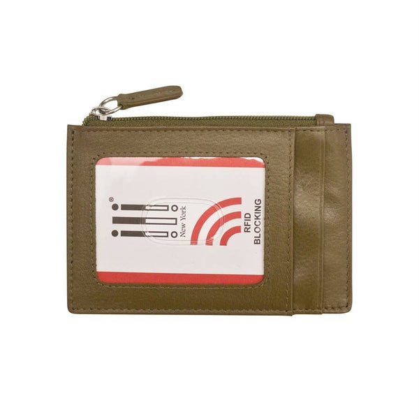 ili New York - 7416 Leather CC-ID Holder with Zip Pocket