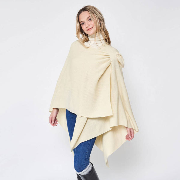 Fashion City - Solid Ruana with Shoulder Strap