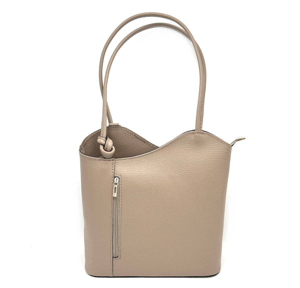 Suie Valentini srl - Genuine leather Backpack/shoulder bag, Made in Italy, art. 112140: Grey1