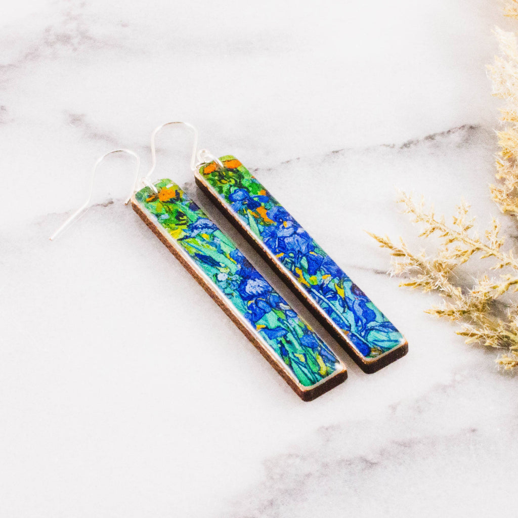 No Man's Land - Blue Iris Bar Earrings