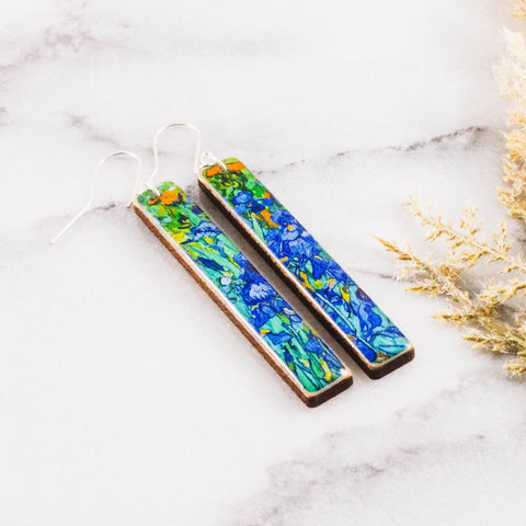 No Man's Land - Blue Iris Bar Earrings