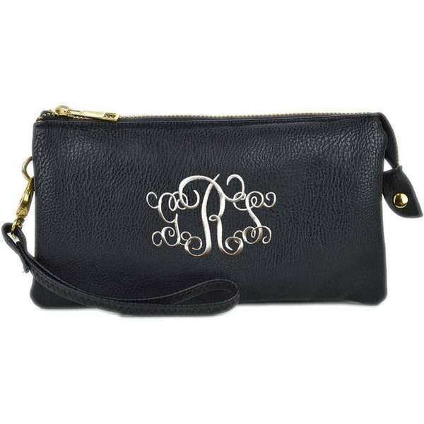 MiMi Wholesale - 7013 Monogrammable Three Compartments Crossbody Bag: Black