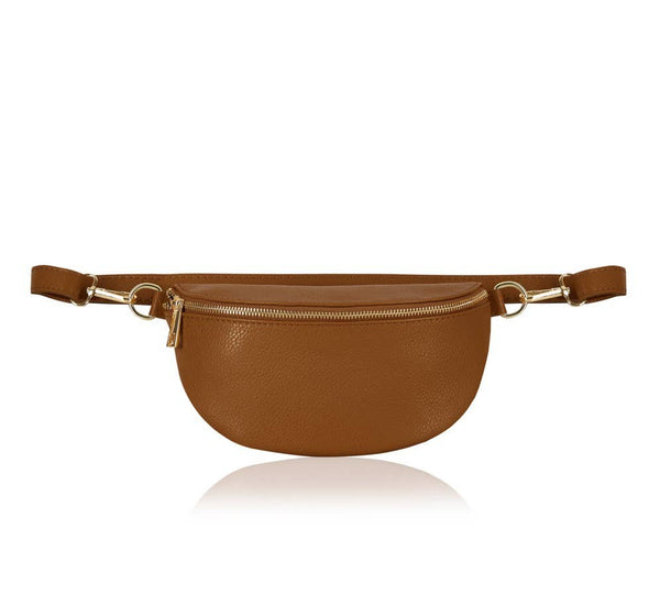 MONTTE DI JINNE - Italian Genuine Leather Crossbody Bum Bag-Small
