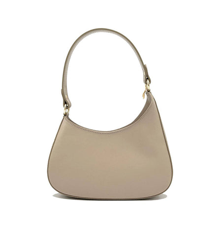 Suie Valentini srl - Genuine leather shoulder bag, made in Italy, art.112412: Taupe