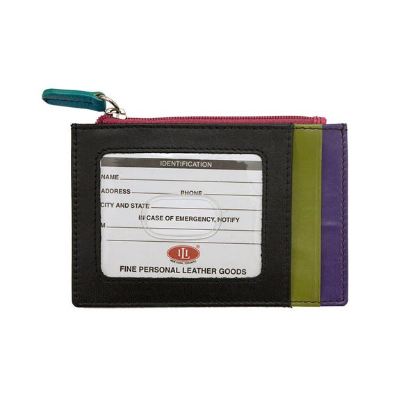 ili New York - 7416 Leather CC-ID Holder with Zip Pocket