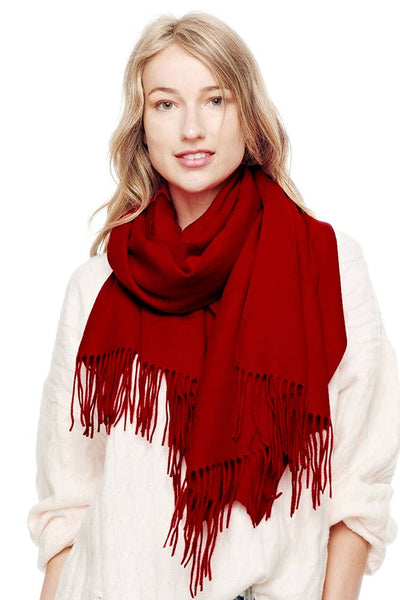 Hana - Soft Cashmere Solid Color Scarf: Heather Gray