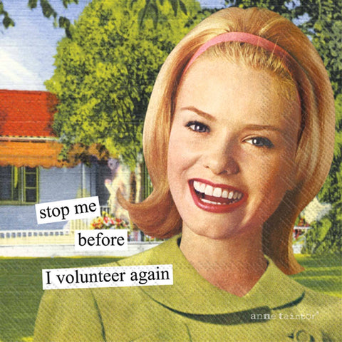 Boston International - Paper Cocktail Napkins Pack of 20 Anne Taintor Volunteer