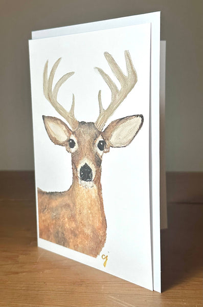 claire jordan - Buck Greeting Card | 5x7 Blank Card | Woodland Animal