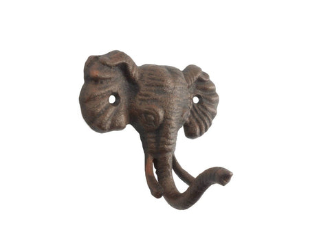 Hampton Ironworks - Rustic Copper Cast Iron Elephant Hook 5"
