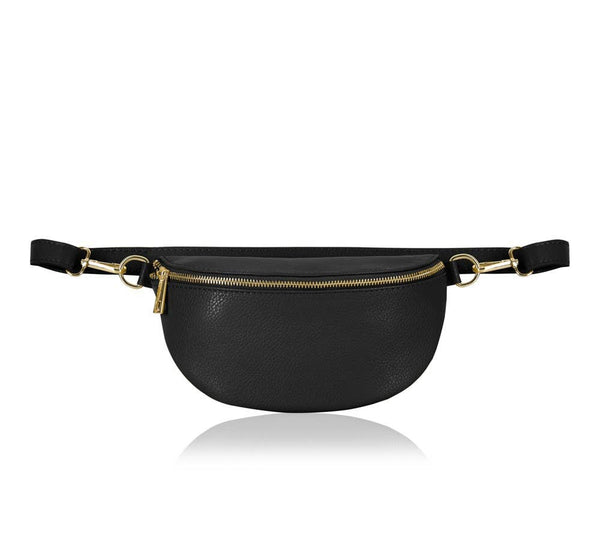 MONTTE DI JINNE - Italian Genuine Leather Crossbody Bum Bag-Small