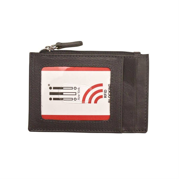 ili New York - 7416 Leather CC-ID Holder with Zip Pocket