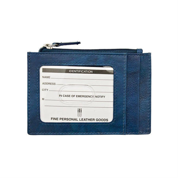 ili New York - 7416 Leather CC-ID Holder with Zip Pocket