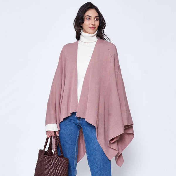 Fashion City - Solid Ruana with Shoulder Strap