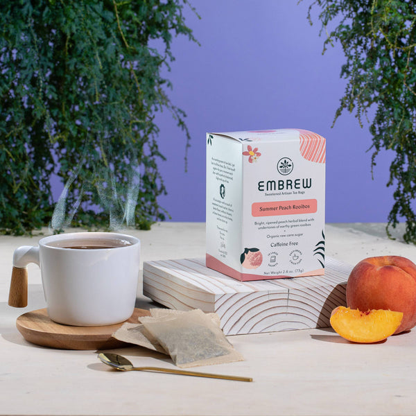 Embrew Tea - Summer Peach Rooibos Sweetened Herbal Tea bags