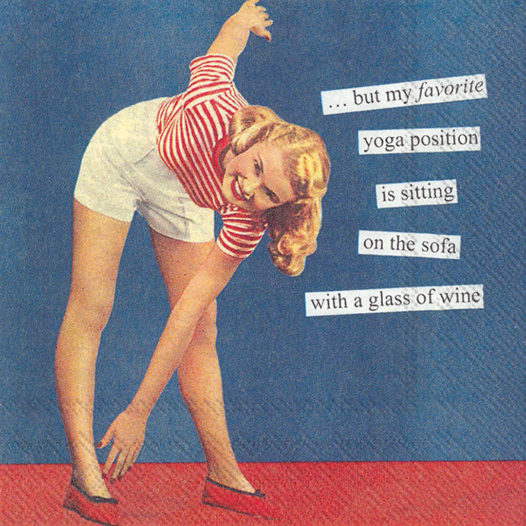 Boston International - Paper Cocktail Napkins Pack of 20 Anne Taintor Yoga